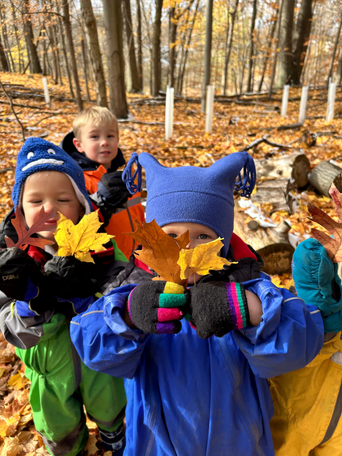 West Side Christian School students learning together outdoors